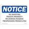 Signmission OSHA Notice Sign, 5" Height, 7" Width, No Shooting Private Property Wilderness Sign, Landscape OS-NS-D-57-L-14790 - alternate 1